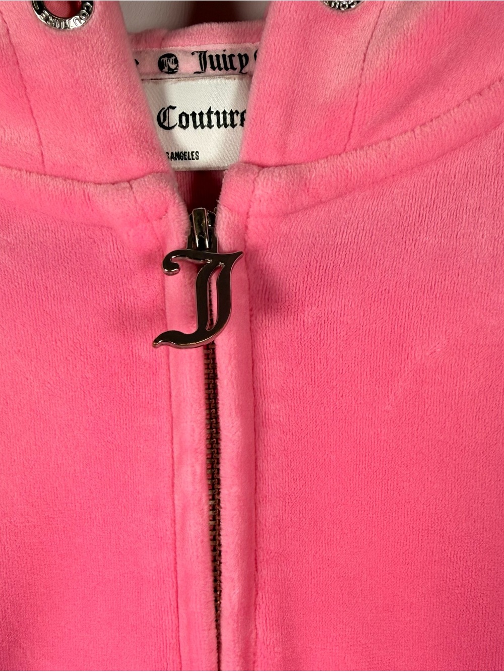 Juicy Couture Pink Velour Hoodie & Sweatpants Track Suit Rhinestone Y2K Size L - Picture 7 of 15